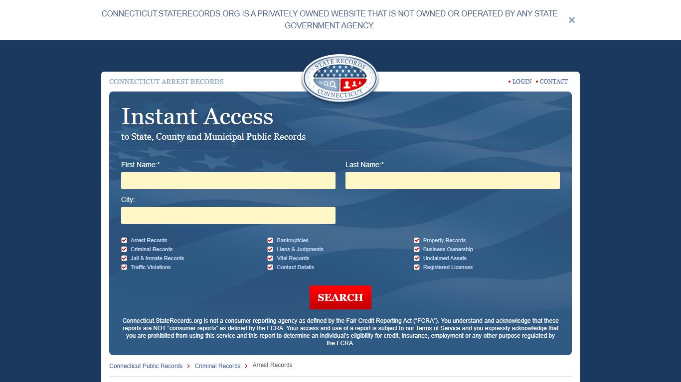 Connecticut Arrest Records Online | StateRecords.org